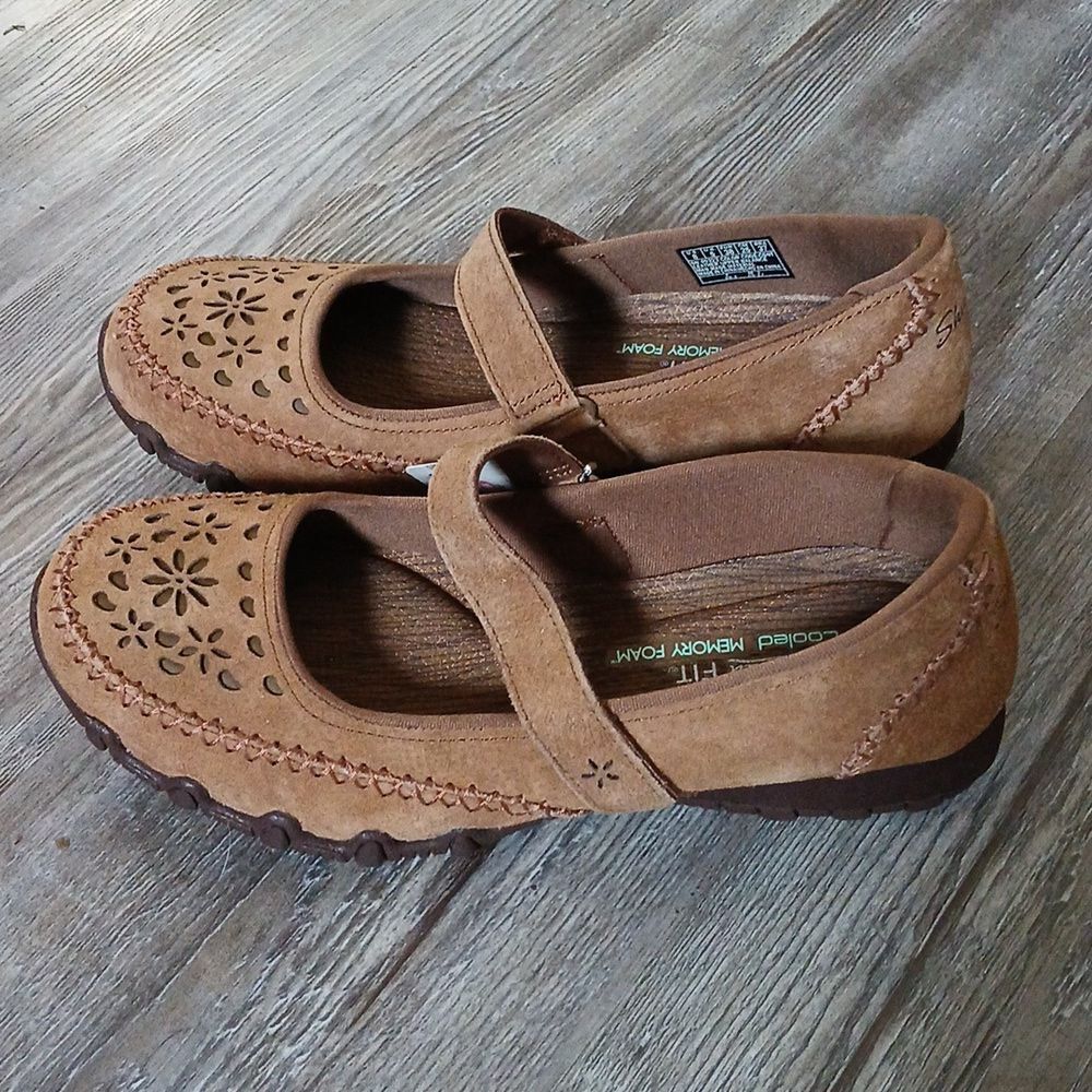 Skechers Relaxed Fit Air Cooled Memory Foam leather Mary Jane shoes Sz 8 NWT - Picture 4 of 9